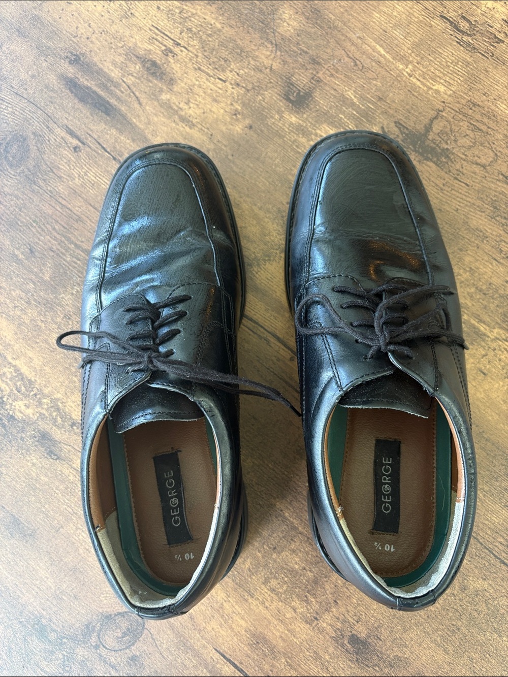 George Black Leather Lace-Up Oxfords